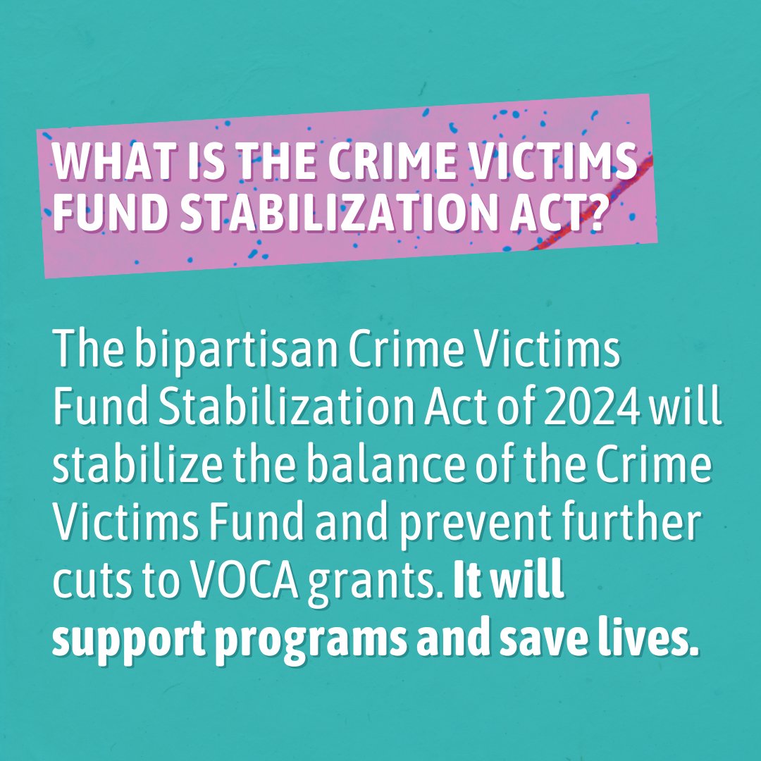 NCAforCACs's tweet image. The Victims of Crime Act (VOCA) turned 40 this year. Over its lifespan, VOCA has served tens of millions of victims of crime nationwide, including those served at Children's Advocacy Centers. Tell Congress to pass the Crime Victims Fund Stabilization Act to ensure it can keep…