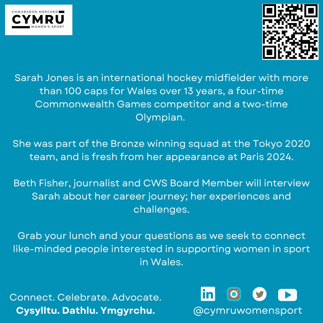 We’re so excited <a href="/sarahjones8888/">Sarah Jones</a> has agreed to be our first speaker in our ‘athlete journey’ online event series.

Book now! Archebwch nawr!

📆 Thurs/Iau 7 November/Tachwedd
🕛 12-1.30pm
🎟️ Tickets/Tocynnau:
tickettailor.com/events/cymruwo…