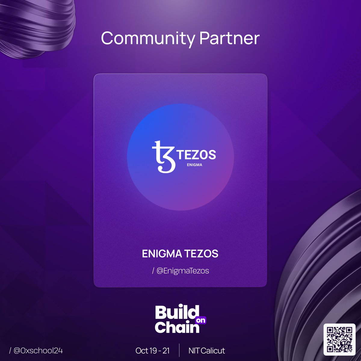 EduLayerxyz's tweet image. We’re thrilled to announce our community partnership with @EnigmaTezos 💜
Stay tuned for exciting collaborations and opportunities ahead as we work together to build the future of decentralized technology!
#Web3 #Tezos #Hackathon #BuildOnChain