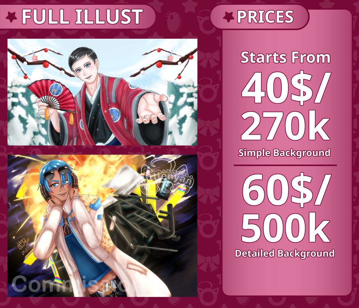 mittienyan's tweet photo. So, I'm still unemployed and with responsibilites so...🌟 I'm opening commissions! 🌟 

What I make:  
🌟Chaarcter Illustration
🌟Full Illustration 
🌟Special Style

#commissionopen

ToS &amp; Info: https://t.co/fmflCqfnB7
Order: https://t.co/jOs15t1eKf https://t.co/k6iRqmwsxE