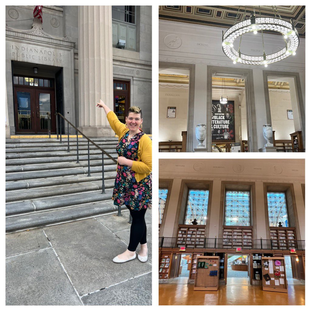 GeometricRabbit's tweet image. Attending @ABOS_Outreach &amp;amp; delighted to engage in #LibraryTourism and to provide some impromptu Reader’s Advisory while visiting  the Center for Black Literature &amp;amp; Culture at @indylibrary this morning! The staff, services, + spaces are fantastic community resources! 
#LibraryLife
