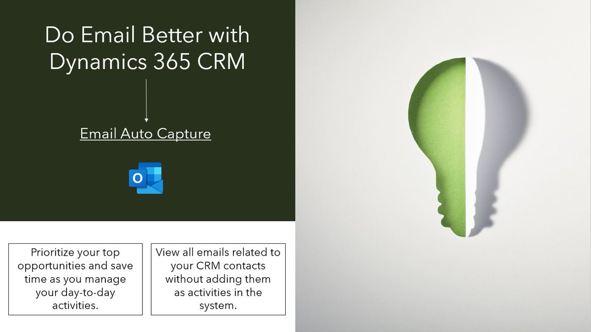 Do Email Better with D365 CRM
--Email Auto Capture
Email Auto Capture is a feature in D365 which allows you to view all emails related to your CRM contacts without adding them as activities in the system.

#Dynamics365 #Microsoft #Outlook #CRM

Full post:
thesistech.com/do-email-bette…