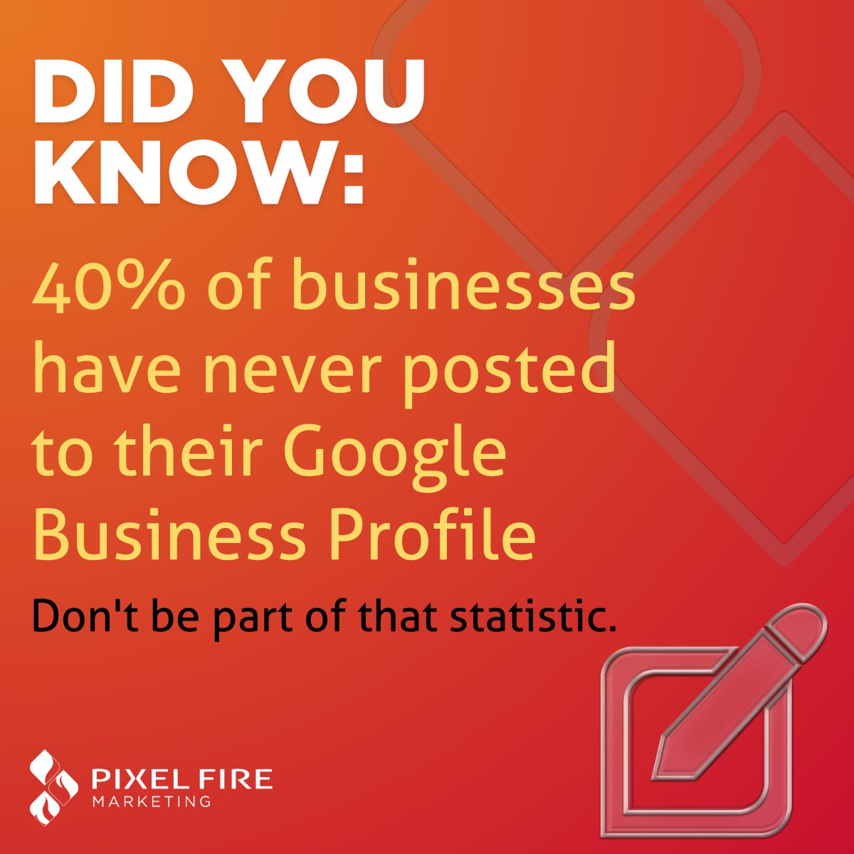 pixelfiremktg's tweet image. 🌐 Regular posts keep your business active and can make a significant difference in your local search rankings. Keep your profile 𝒻𝓇𝑒𝓈𝒽 with relevant updates! #googlebusinessprofile #localsearchrankings #posting #digitalmarketing