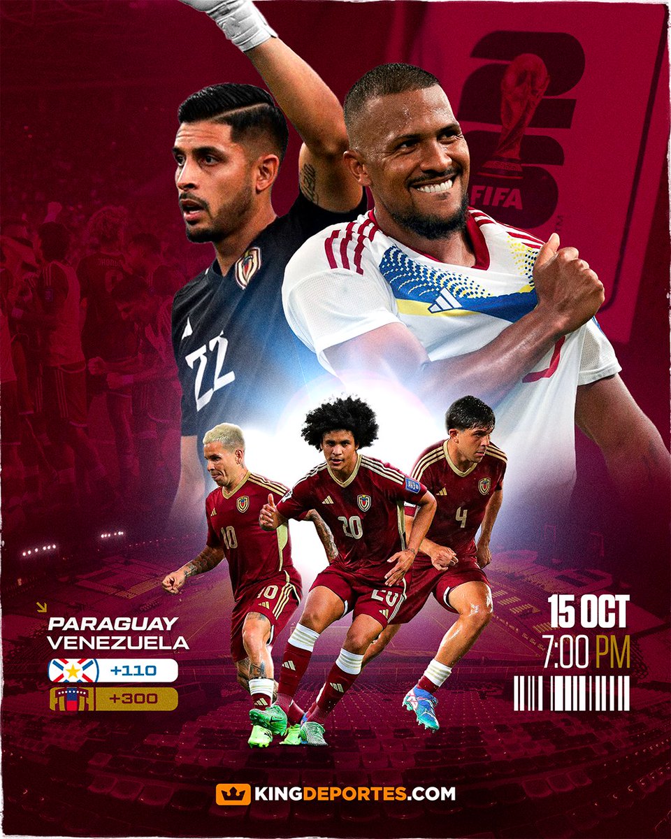 kingdeportes_ve's tweet image. HOY TODOS CON LA VINOTINO🔥

Si Venezuela🇻🇪 le Gana a Paraguay🇵🇾 sortearemos 3 BONOS de 50$ entre todos los que

✅Nos sigan en X 
✅Den Like y RT a este Tweet
✅Comenten en el post

El Bono lo tendrás en tu cuenta de KingDeportes.com, sino tienes cuenta créala hoy gratis