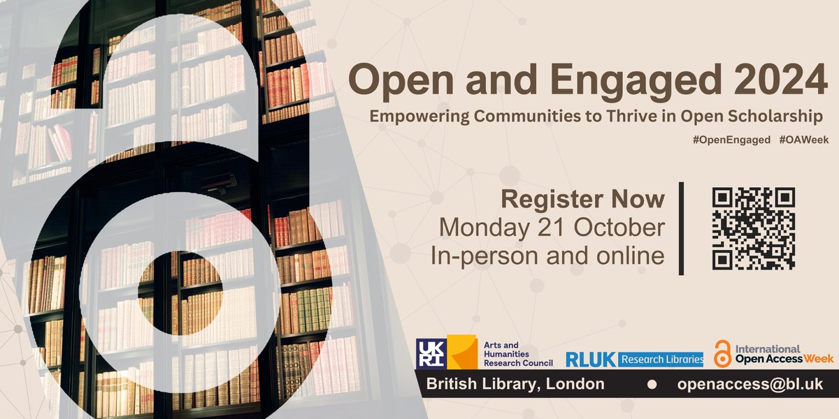 British Library Open Research (@blopenresearch) on Twitter photo ‼️ Book your online place by 17 Oct. 6pm BST for <a href="/britishlibrary/">British Library</a>'s #OpenEngaged Conference and join over 300 others online!
🗣️ Check out the programme with great line of speakers covering very interesting topics.
🗓 Monday 21 October, in-person and online
blogs.bl.uk/digital-schola… ‼️ Book your online place by 17 Oct. 6pm BST for <a href="/britishlibrary/">British Library</a>'s #OpenEngaged Conference and join over 300 others online!
🗣️ Check out the programme with great line of speakers covering very interesting topics.
🗓 Monday 21 October, in-person and online
blogs.bl.uk/digital-schola…