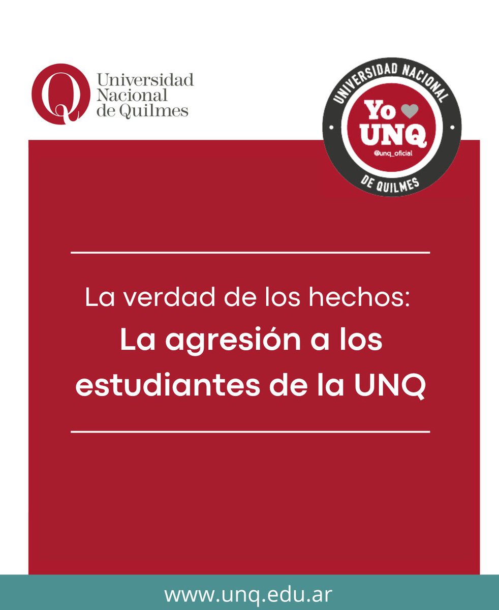 UNQoficial's tweet image. LA VERDAD DE LOS HECHOS:

Todas las pruebas de la agresión a los estudiantes de la UNQ