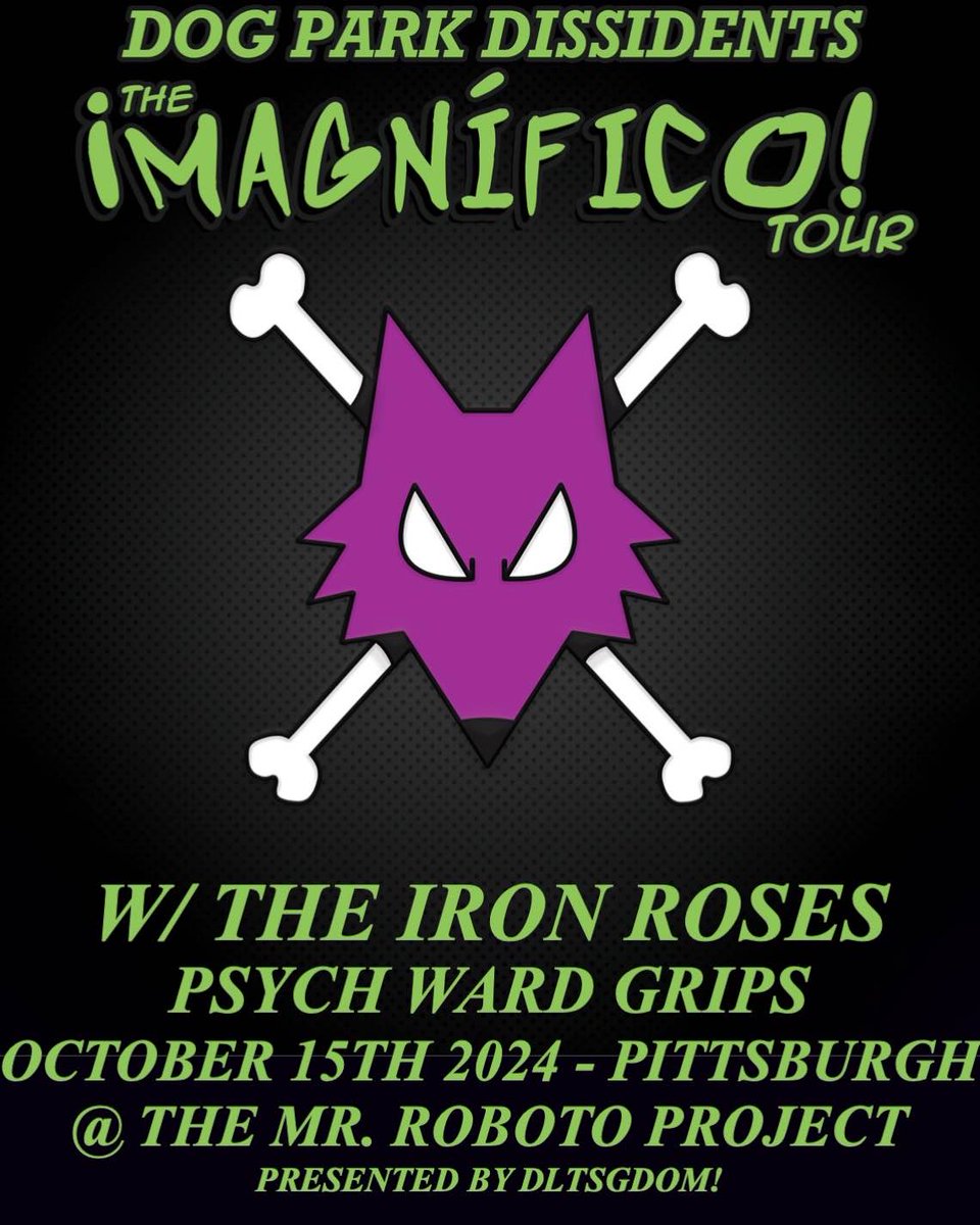 DLTSGDOM! Collective (@dltsgdomshows) on Twitter photo TONIGHT: <a href="/DogParkDsdnts/">Dog Park Dissidents</a> w/ The Iron Roses + <a href="/psychwardgrips/">psych ward grips</a> at <a href="/RobotoProject/">The Roboto Project</a>!! Doors at 7, Music at 8!!
Tickets available online til 3pm and at the door tonight: dltsgdom.ticketleap.com/dog-park-dissi… TONIGHT: <a href="/DogParkDsdnts/">Dog Park Dissidents</a> w/ The Iron Roses + <a href="/psychwardgrips/">psych ward grips</a> at <a href="/RobotoProject/">The Roboto Project</a>!! Doors at 7, Music at 8!!
Tickets available online til 3pm and at the door tonight: dltsgdom.ticketleap.com/dog-park-dissi…