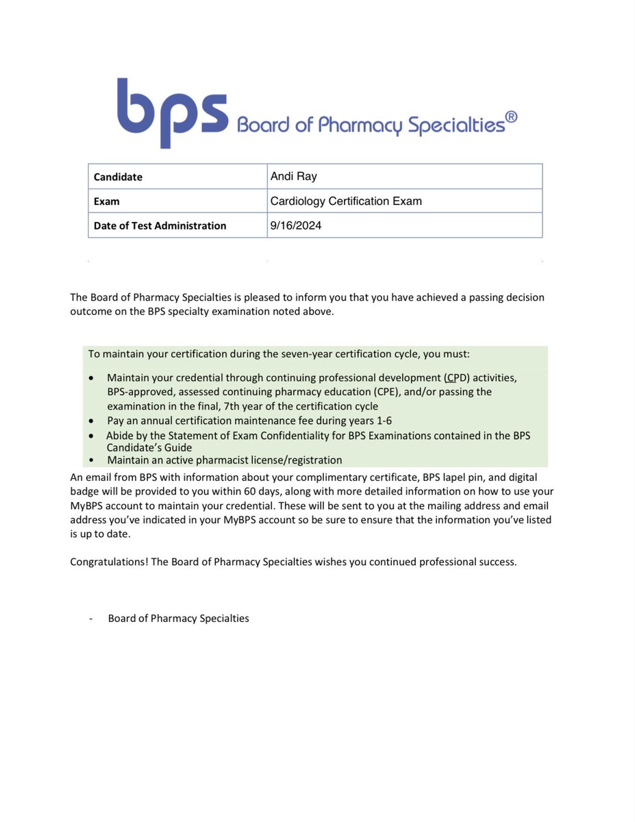 AndiRayPharmD's tweet image. Board Certified Cardiology Pharmacist! ✅ #bccp