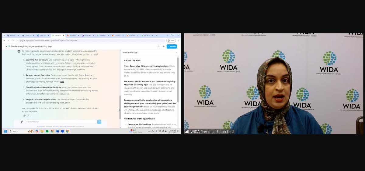 WIDA™ (@wida_uw) on Twitter photo "When we think of our classrooms, we also have to think about supporting a sense of belonging."
- #WIDA2024 virtual presenter <a href="/MrsSaid17/">Sarah Said, she/her/hers ➡️#ISTELive25</a> shares a benefit of using the Re-Imagining Migration coaching app. "When we think of our classrooms, we also have to think about supporting a sense of belonging."
- #WIDA2024 virtual presenter <a href="/MrsSaid17/">Sarah Said, she/her/hers ➡️#ISTELive25</a> shares a benefit of using the Re-Imagining Migration coaching app.