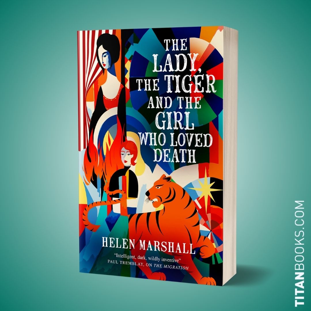🎉Cover Reveal!🎉 

A young woman is seduced by the glamour of the circus and drawn into a dangerous world... 

🎪🎪🎪🐅🐅🐅

Helen Marshall's dark fantasy THE LADY, THE TIGER AND THE GIRL WHO LOVED DEATH, publishes June 2025. 

Follow the link in our bio to read an excerpt!