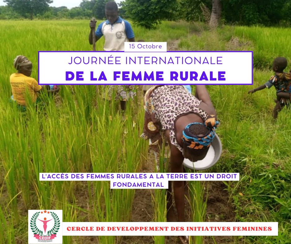 L'ACCÈS DES FEMMES RURALES A LA TERRE EST UN DROIT FONDAMENTAL
#femmesrurales #terres #droitsdesfemmes #JIFR2024
 
<a href="/CEDIF_ONG/">CEDIF ONG</a> 
<a href="/OIFrancophonie/">La Francophonie</a> 
<a href="/OxfamAuBenin/">Oxfam au Bénin</a>
<a href="/EUCanAid/">EU Can Aid</a> 
<a href="/CadreDeVieBenin/">Ministère du Cadre de Vie Bénin - MCVDD</a>