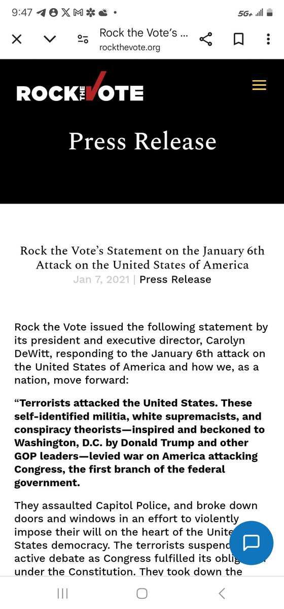 How does rock the vote make derogatory comments about trump being responsible for jan 6th when he was never charged for anything. Then have a voting registration company in 2024. In order to have a voting registration organization you have to be bipartisan.