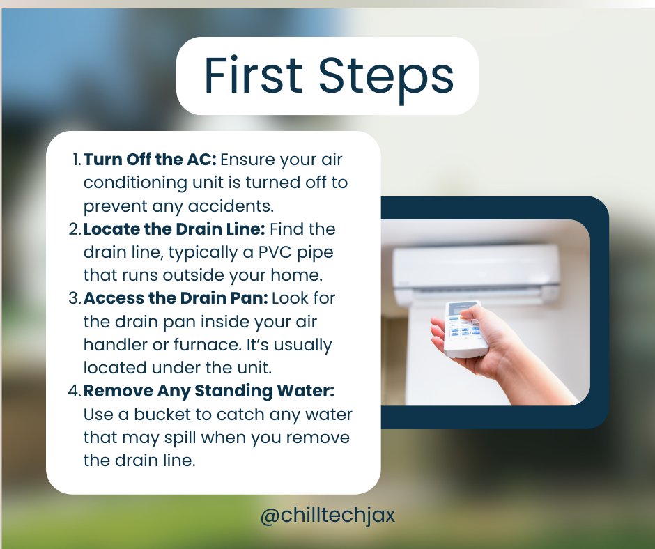 Chilltechnf's tweet image. 🌟 Tip of the Day Tuesday 🌟

How to Clean Your Clogged AC Drain Line 🛠️❄️

Check out our latest blog post! chilltechjax.com/post/how-to-cl…

#TipOfTheDayTuesday #ACMaintenance #ChillTechCares #NewBlogPost