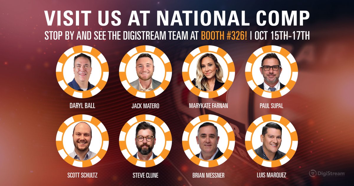 National Comp kicks off TODAY in Las Vegas! Stop by Booth 326 to see what our team can do for you. 
Partnering with DigiStream isn't a gamble, it's a jackpot win! 🎲🎰🤝