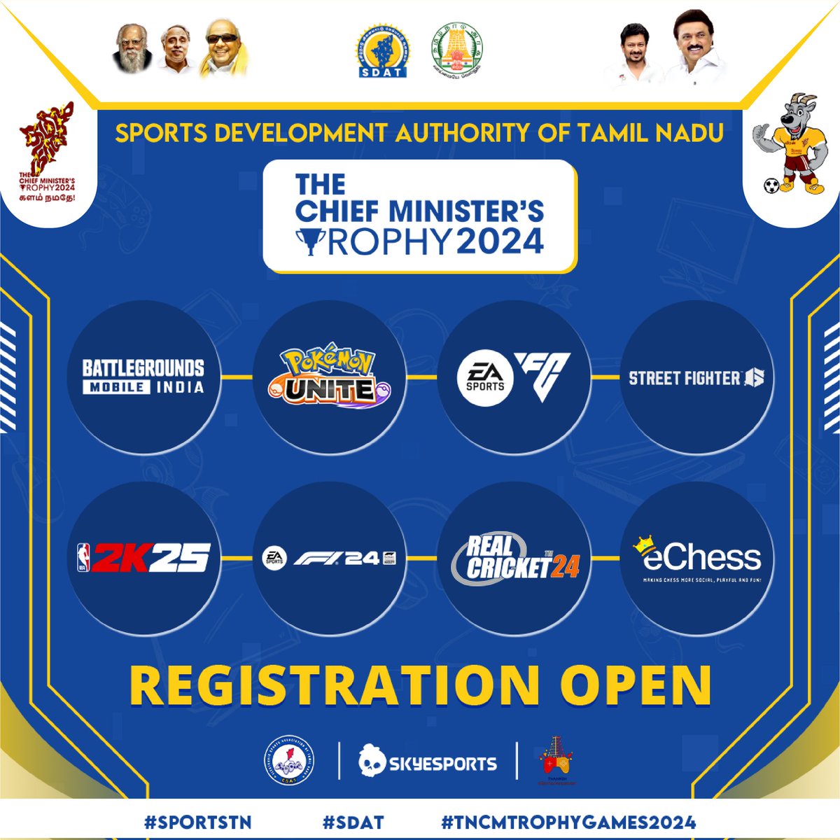 Federation of Electronic Sports Associations India (@feai_in) on Twitter photo .<a href="/FEAI_IN/">Federation of Electronic Sports Associations India</a> is proud to announce the association of the Thamizh Esports Association (Tamil Nadu) for Tamil Nadu CM Trophy 🎮🏆
We <a href="/FEAI_IN/">Federation of Electronic Sports Associations India</a> are continuously working with Government of India on grassroot development for #Esports .<a href="/FEAI_IN/">Federation of Electronic Sports Associations India</a> is proud to announce the association of the Thamizh Esports Association (Tamil Nadu) for Tamil Nadu CM Trophy 🎮🏆
We <a href="/FEAI_IN/">Federation of Electronic Sports Associations India</a> are continuously working with Government of India on grassroot development for #Esports