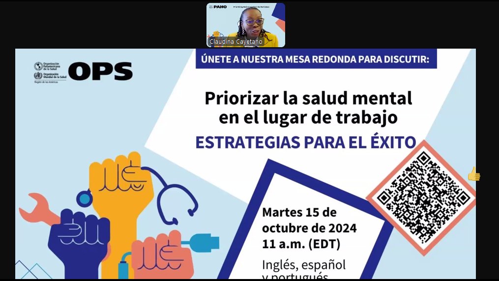 Ya estamos conectados esperando escuchar a los ponentes entre ellos María Méndez, nuestra querida presidenta en VIAHR. 
paho.org/es/eventos/pri…
#SaludMental #VIAHR Organización Panamericana de la Salud <a href="/PAHOWHO/">PAHO/WHO</a>