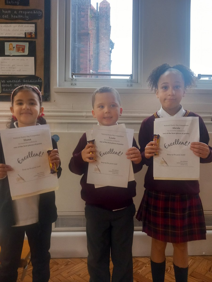AnfieldReads's tweet photo. The amazing winners of our poetry day competition! Well done 🌟
@AnfieldRoadY2 @AnfieldRoadY3 @AnfieldRoadY6 @AnfieldRoadY4 
@AnfieldRoadY5 https://t.co/tSlUATw5qR