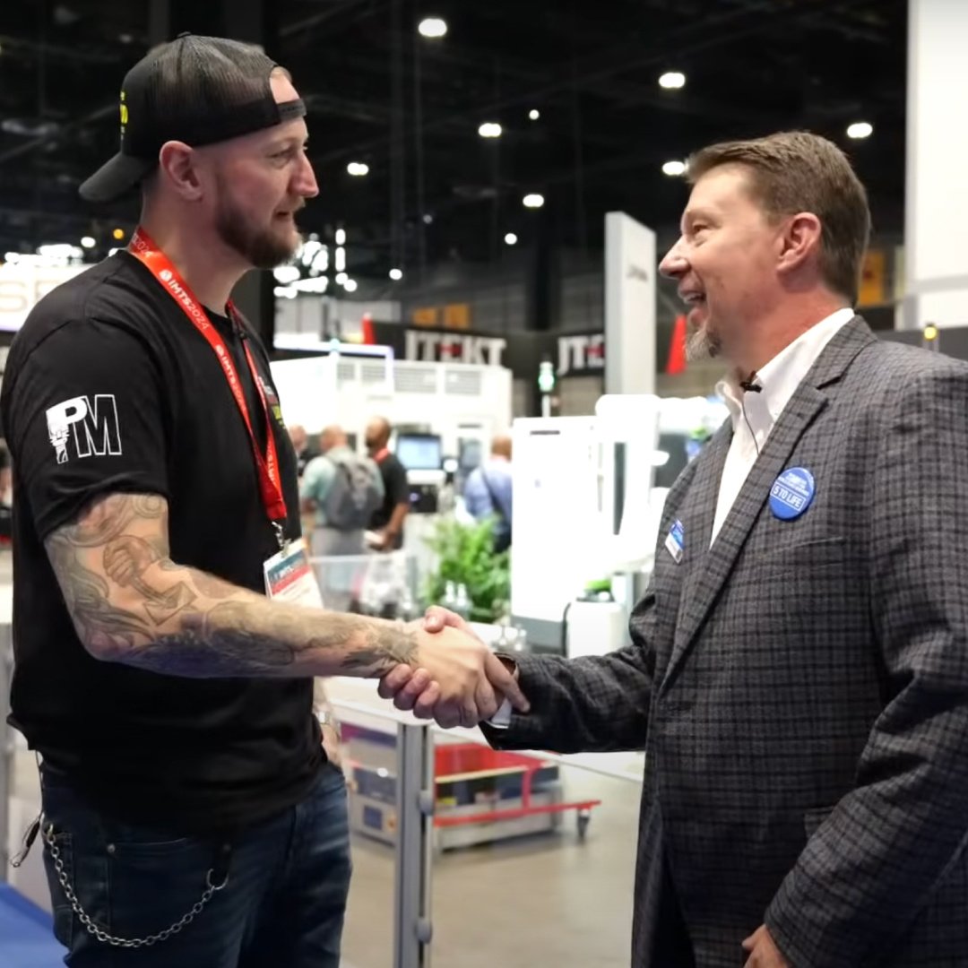 OkumaAmerica's tweet photo. Hear what Ian Sandusky of @prac_machinist and Okuma’s Wade Anderson had to say when they caught up at IMTS to discuss the latest and greatest in automation machining solutions.
 
https://t.co/qUdov1yvk6
 
#Okuma #OkumaFactoryAutomation #AutomationForAll https://t.co/XSGBRrl1u5