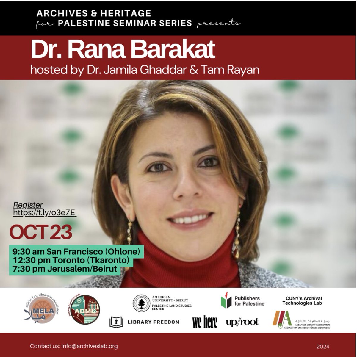 📢🇵🇸🕊️ Join us on Oct 23rd for Ongoing Return: How To Re/Consider the Past in the Present with Dr. Rana Barakat, part of the Archives &amp; Heritage for Palestine series. Explore return as a living practice of resistance. Register now! 🔗t.ly/o3e7E #Palestine