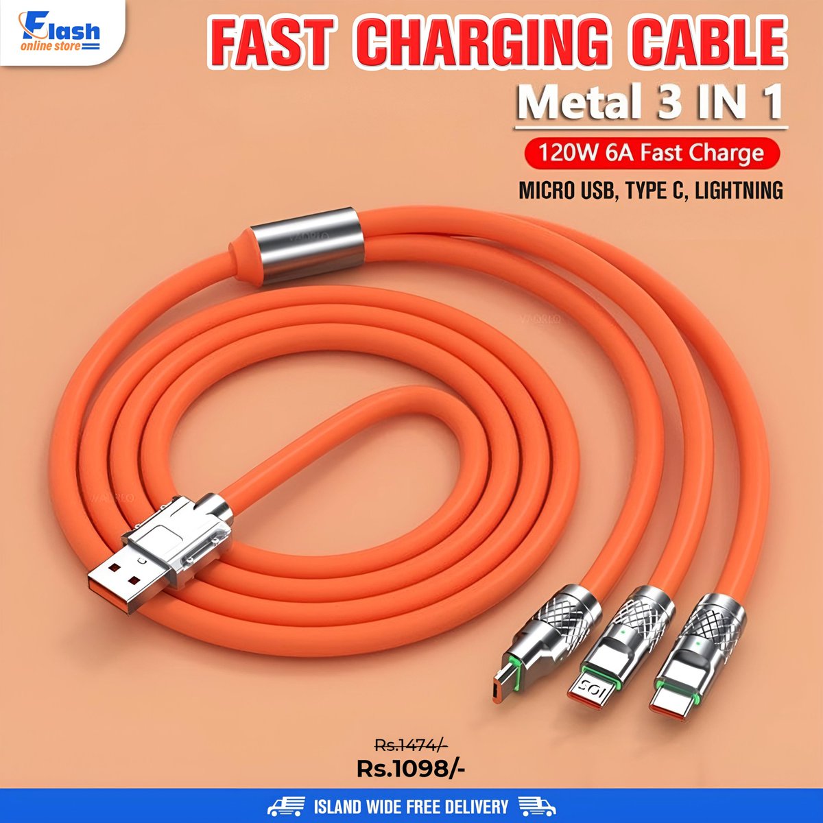 flashonlinelk's tweet image. 1 cable instead of 3 cables. Now to your home without delivery charge ⚡🥵

.
.
.
.

#fastcharging #3in1cable #metalcable #flashonlinestore #fastchargingcable #120wcable #6Acable #freedelivery