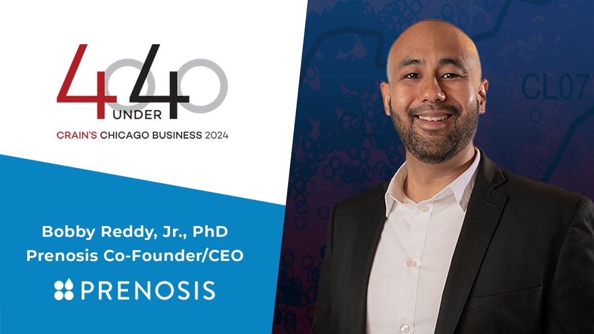 <a href="/PrenosisInc/">Prenosis</a>'s CEO Bobby Reddy, Jr. was named one of <a href="/CrainsChicago/">Crain's Chicago Business</a> 's 40 Under 40! Under Bobby's guidance, Prenosis developed the Sepsis ImmunoScore—the first FDA-authorized AI diagnostic for sepsis:  chicagobusiness.com/awards/bobby-r…
