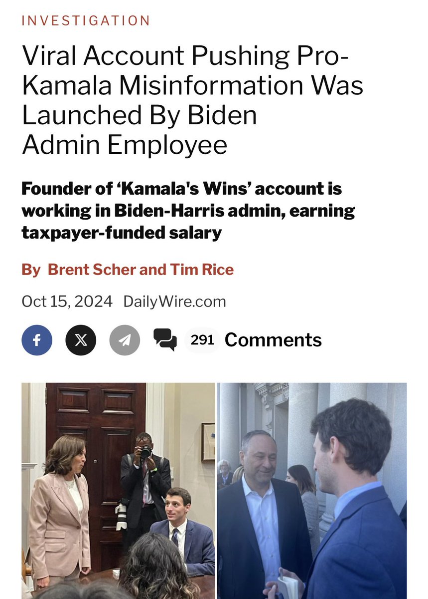 DogRightGirl's tweet image. REMINDER🚨
@harris_wins acct is owned and run by a Biden employee and he earns $94K paid for by TAX PAYORS.