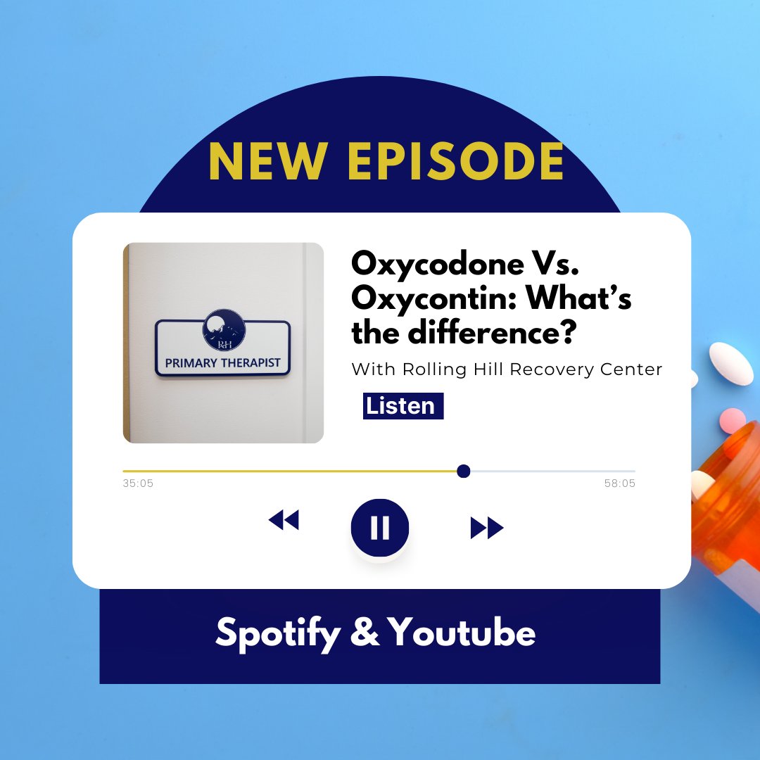 rollinghillsrc's tweet image. Oxycodone vs OxyContin: Same drug, different delivery! Learn about each on Rolling Hills Recovery Center Drug &amp;amp; Alcohol Rehab
Youtube:  youtube.com/watch?v=pcCwTE… 
Spotify: open.spotify.com/episode/6AeXto… #addiction #oxycodone #oxycontin #substanceabuse #PainManagement #MedEd #OpioidFacts