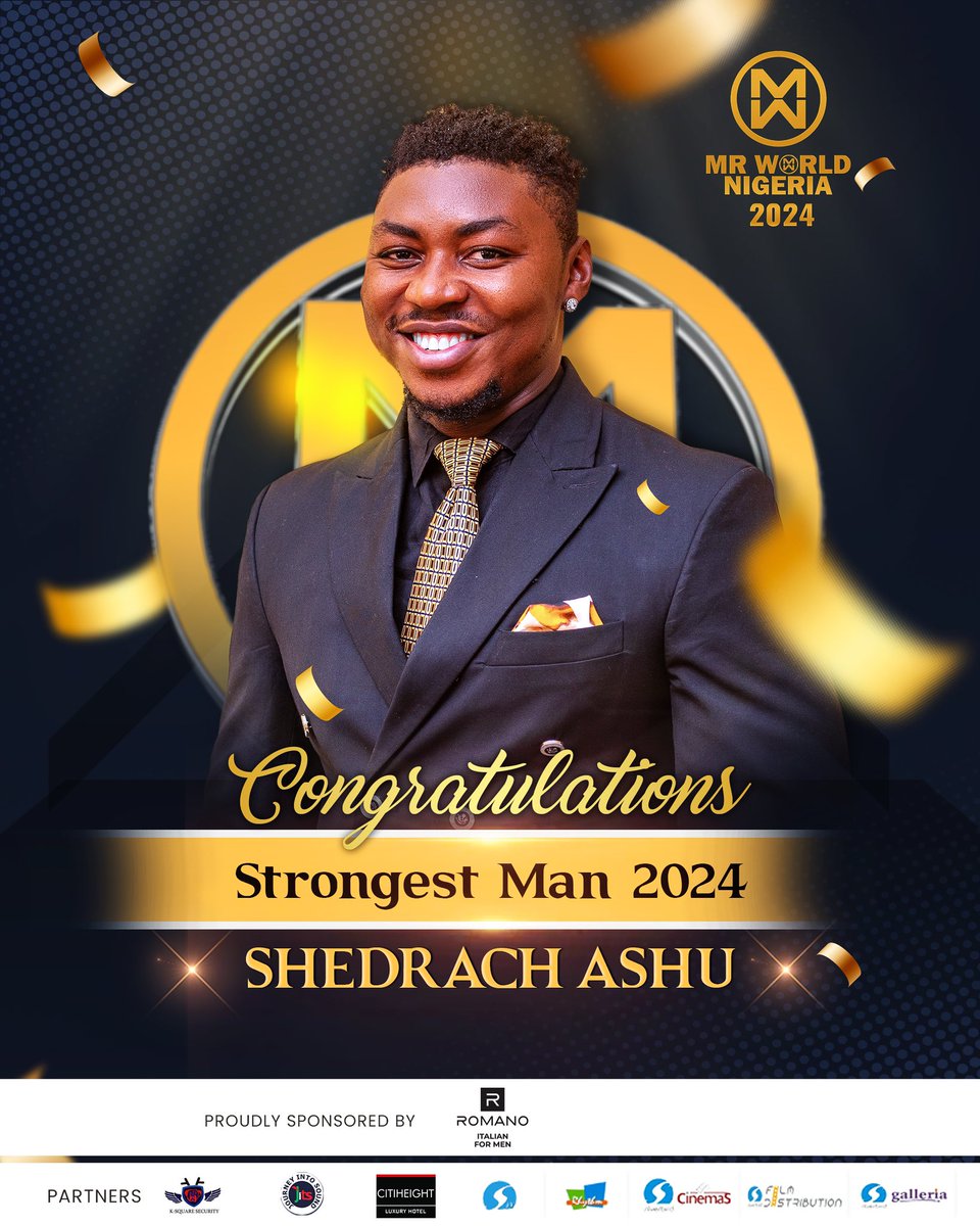 mrworldng's tweet photo. MEET THE WINNER OF STONGEST MAN 2024 - @kingg_sheddie

Congratulations to Shedrack Ashu on winning the Strongest Man 2024 award! Your strength, determination, and relentless hard work have earned you this incredible title. 💪🏆🔥

#MrWorldNigeria2024 #StrongestMan https://t.co/6KnXtIuXpN
