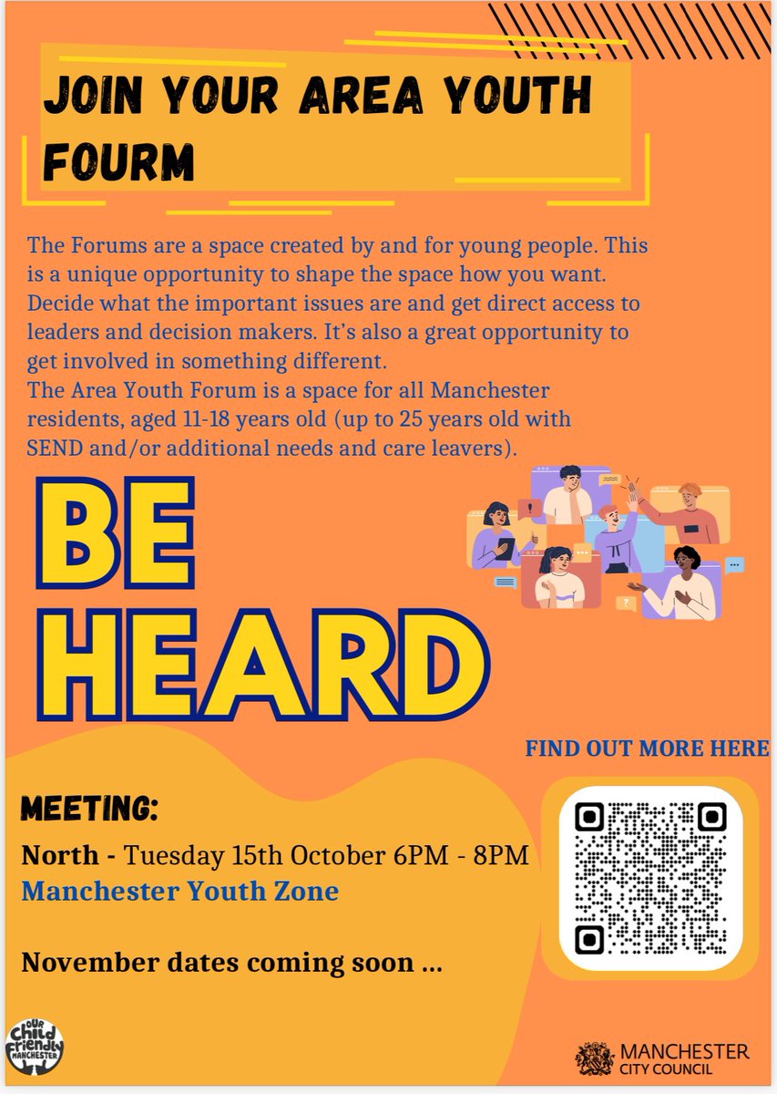 Tonight we are at our first ever North Area Youth Forum. 🥳 

We look forward to meeting local young people &amp; working collaboratively on key issues important to them. This is a great opportunity in getting involved in something from the beginning &amp; shaping the future ⏳