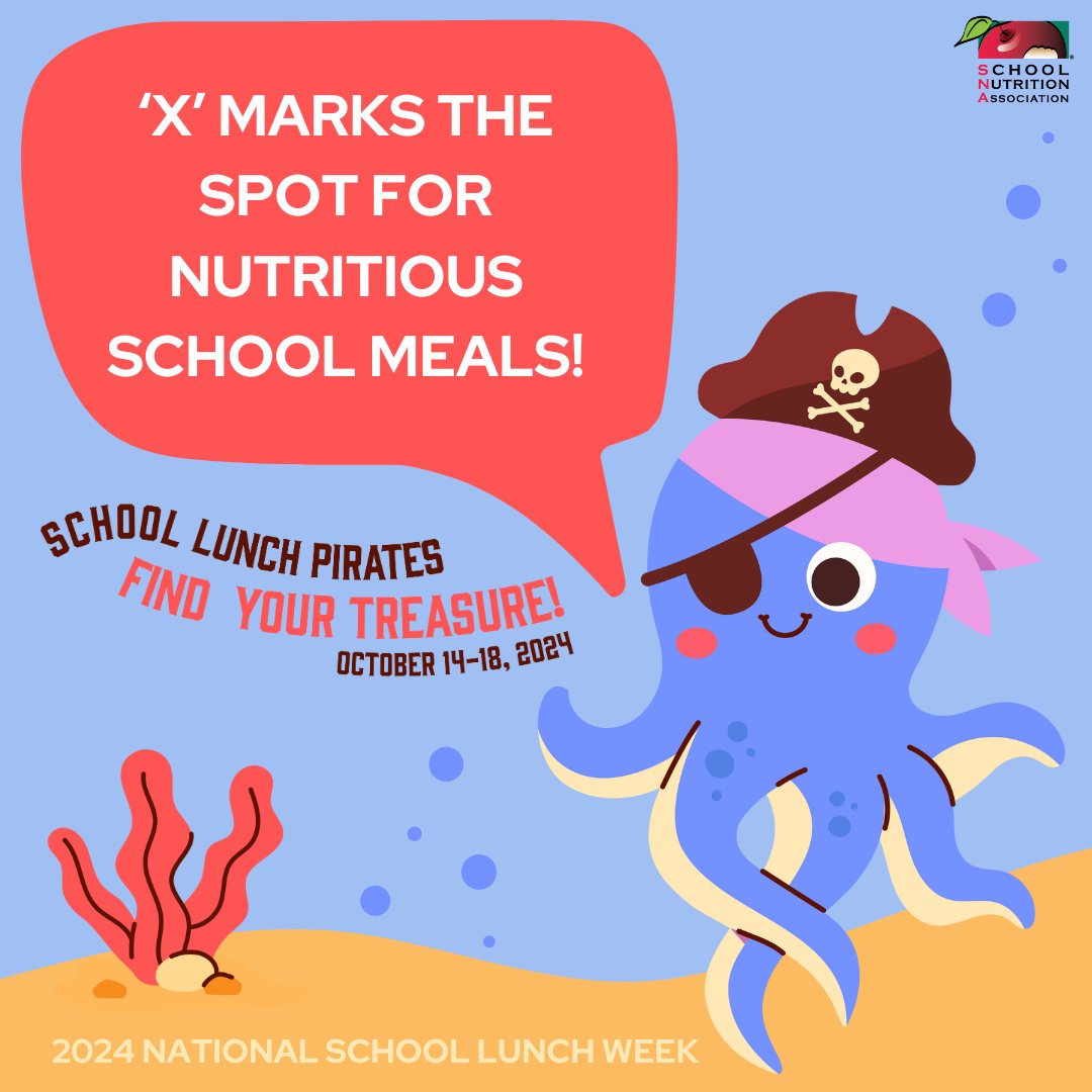 🏴‍☠️ It’s National School Lunch Week🥗 Get ready to explore the tasty treasures awaiting you in the cafeteria.  #SchoolLunchPirates #NSLW24