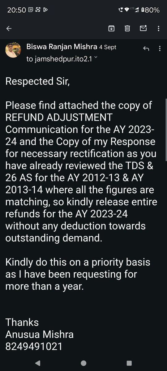 BISWAABGLOBAL's tweet photo. @IncomeTaxIndia @nsitharamanoffc @officeofPCM @FinMinIndia @PIB_India Madam @nsitharaman, my father struggled for 5 yrs and he passed away. I @AnuCommon too have struggling for last 1.5 years to get the refund as all these demands were wrongfully deducted. NOONE BOTHER TO SOLVE THIS. This is how @IncomeTaxBH_JH works. @IncomeTaxIndia @FinMinIndia https://t.co/7ALgQl8Owp