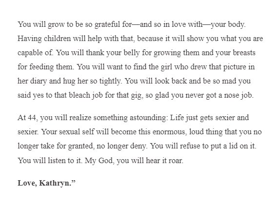 7 years ago, Kathryn Hahn wrote a letter to herself and if you haven't read it yet, please do. Almost a decade later and it's still as powerful as it was back then.