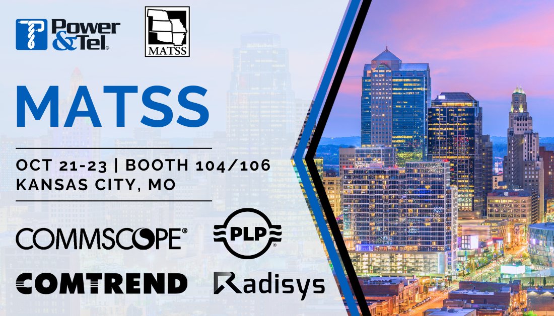 ptsupply's tweet image. We&apos;ll be in Kansas City next week for the Mid-America Telecom Showcase &amp;amp; Seminar (#MATSS)! Stop by booth 104/106 to visit with us, @CommScope, @Comtrend, @PreformedCo, and @Radisys.

Info and registration: ptsupply.com/eventDetailsUn…
