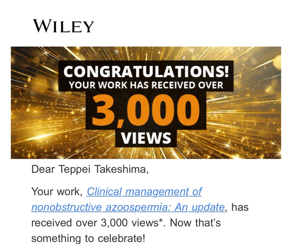 MdTeppei's tweet image. I received a notification from Wiley that my work has received over 3,000 views since publication!  #ViewsMilestone
