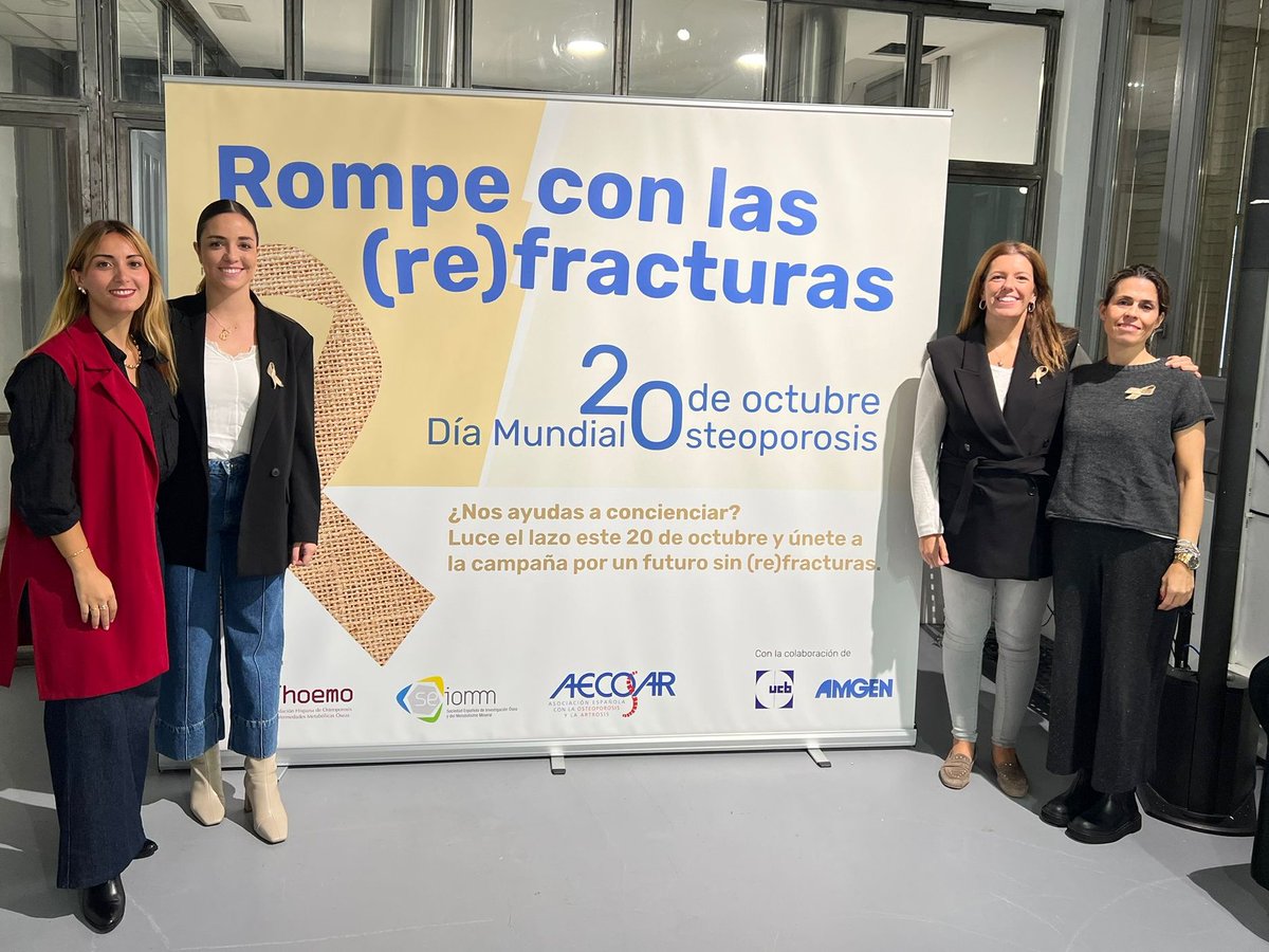 😉 ¡Subimos la apuesta con una foto de equipo junto a nuestros socios de @AmgenSpain , una unión inquebrantable 🦴! 

¿Te sumas al #DíaMundialOsteoporosis para decir NO a las #refracturas?  

#RompeConLasRefracturas #SaludÓsea #Osteoporosis