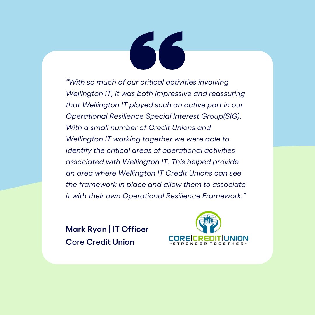 Wellington IT (@_wellingtonit) on Twitter photo We are proud to support the critical work of our Credit Unions! 🤝
With so much focus on operational resilience, it’s incredibly rewarding to see how Wellington IT collaborates with Credit Unions like <a href="/Core_Cu/">Core Credit Union</a> to strengthen their frameworks. 💼 We are proud to support the critical work of our Credit Unions! 🤝
With so much focus on operational resilience, it’s incredibly rewarding to see how Wellington IT collaborates with Credit Unions like <a href="/Core_Cu/">Core Credit Union</a> to strengthen their frameworks. 💼