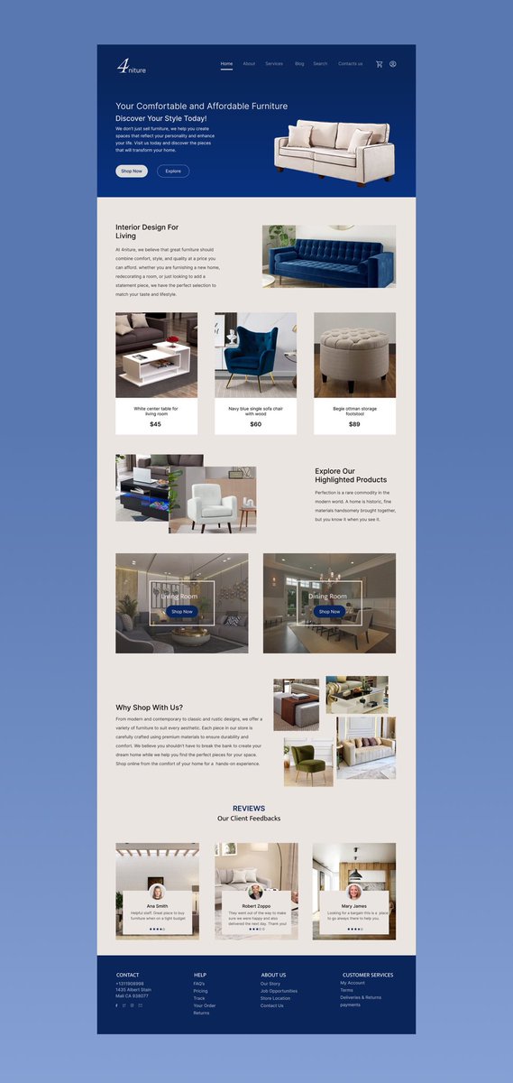 Gracias_AP's tweet photo. A landing page for a furniture website.
Let me know what you think.
#uidesign #uiux #uiuxdesign #ProductDesign #xdesigner #designcommunity #webdesign #userinterface #designjob #startups #hiring #herosection #lamdingpage #ecommerce https://t.co/efAzIfKoze