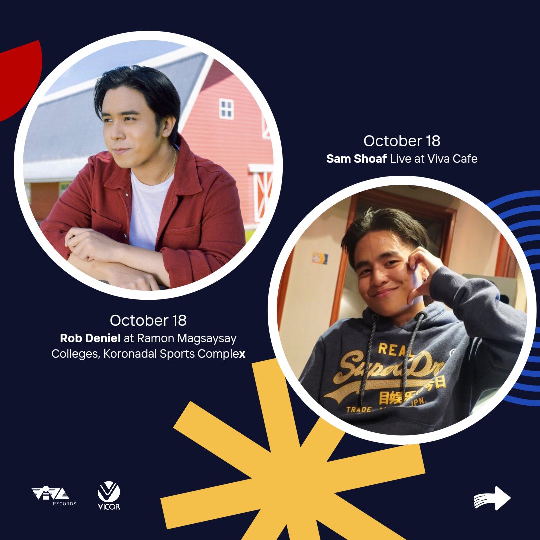 viva_records's tweet photo. Save these dates! 

Follow our Viva Records artists on their social media pages for more information and updates on these events.

#vivarecords #vicormusic #ivorymusic #cupofjoe #robdeniel #amielsol #keannamag #samshoaf https://t.co/gk1UmGv8lZ