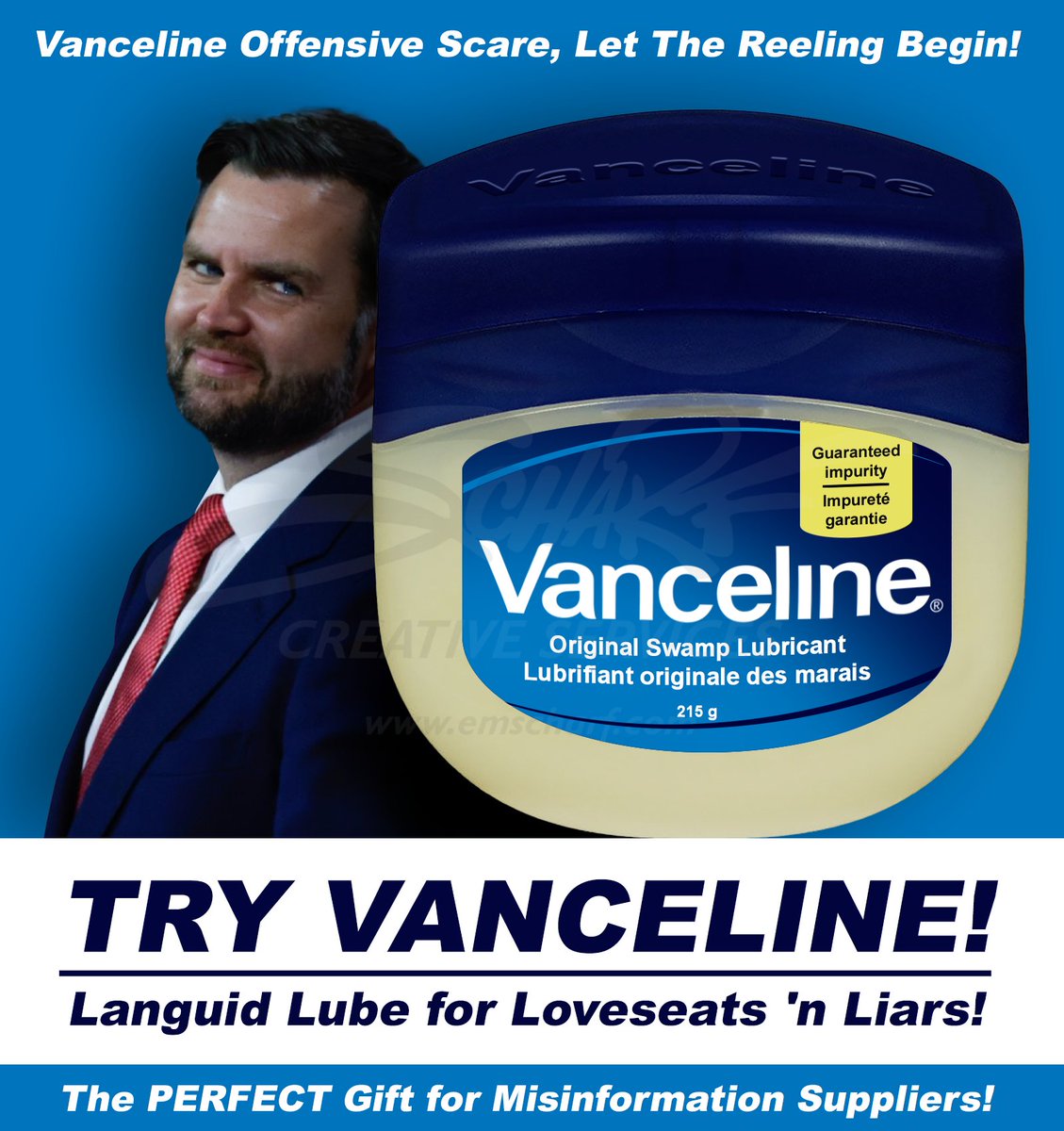 emscharf's tweet photo. #JDVance and #TheHateAndRageFoundation may have MAGA in a #WhiteChristianNationalist TRANCE but (with his ONGOING #Misinformation #VANCELINE dance) he and #25thAmendment candidate #OldWeirdDonald can NEVER BE GIVEN the Oval Office chance.

#VoteBlueForYouKnowWho
#HarrisWalz2024 https://t.co/Ayxr7LxFZi
