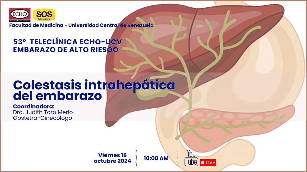 #18Octubre Se invita a participar en la 53° Teleclínica ECHO “Embarazo de alto riesgo”

Tópico del mes: Colestasis intrahepática del embarazo