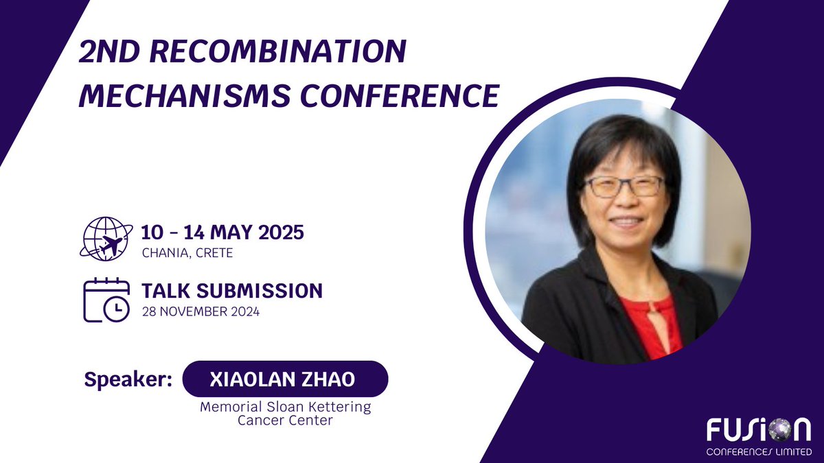 Fusion Conferences (@fusion_conf) on Twitter photo <a href="/ZhaoLab_SKI/">Xiaolan Zhao Lab</a> we are looking forward to your presentation at #Recombination25 in Crete next May🌞
Please RT to let your followers know that Talk Submission is open 🌟
To Register & Submit: bit.ly/4dKDwff <a href="/ZhaoLab_SKI/">Xiaolan Zhao Lab</a> we are looking forward to your presentation at #Recombination25 in Crete next May🌞
Please RT to let your followers know that Talk Submission is open 🌟
To Register & Submit: bit.ly/4dKDwff