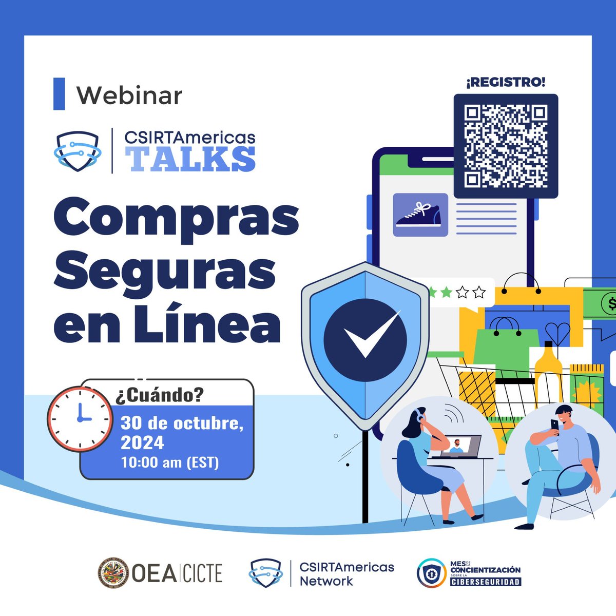 Si eres de esas personas que compras online pero no tienes muy claro qué pasos seguir para hacerlo de forma segura... ¡tienes que apuntarte a nuestro webinar! 

Daremos consejos prácticos MUY útiles:
🗓️30 Octubre
⏰10 am (EST)
Más info y registro aquí👇 oas.org/ext/es/princip…