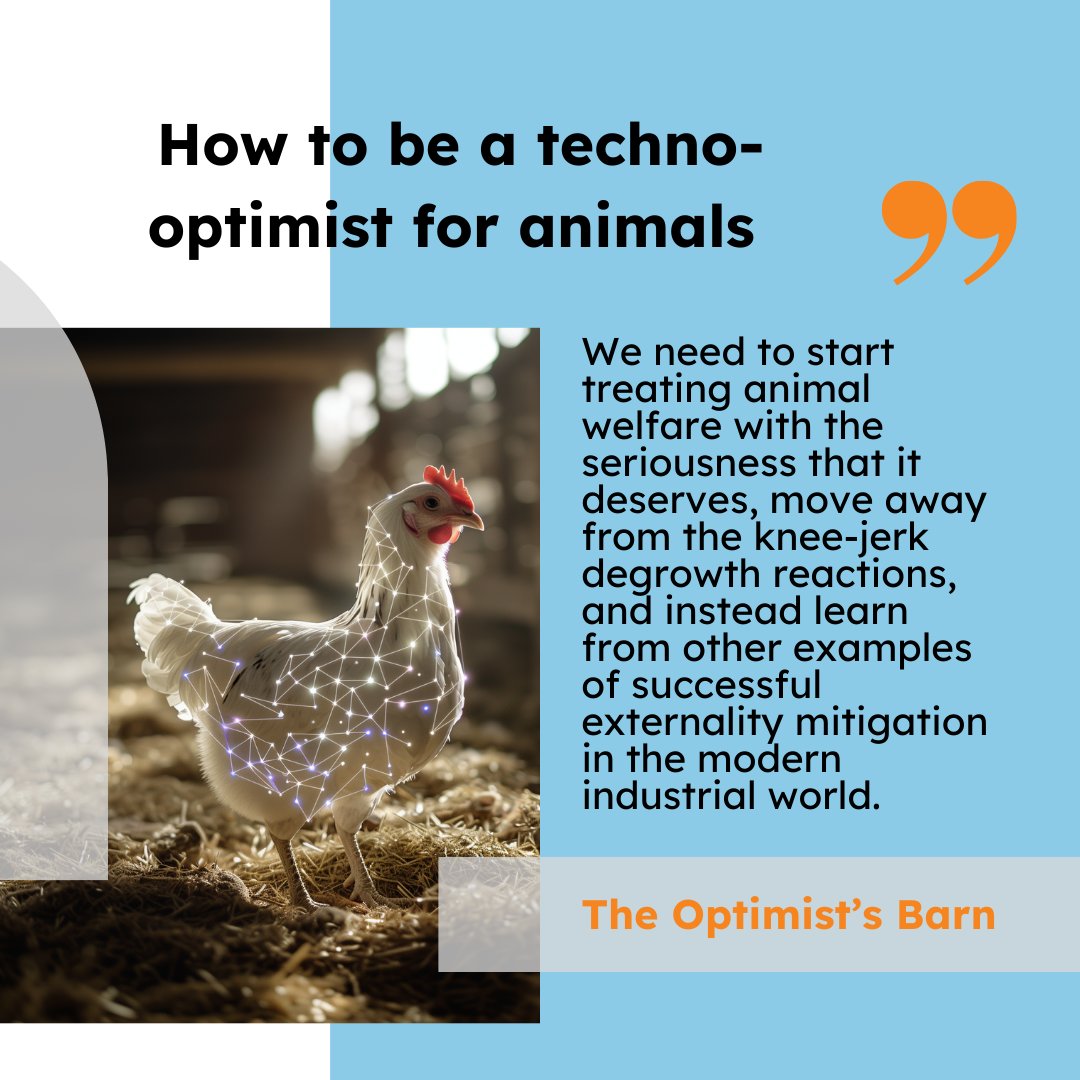 robert_yaman's tweet image. Farm animal welfare is a serious moral challenge, but current solutions lack realism.
Today I'm launching The Optimist's Barn - a new Substack that uses a techno-optimist's lens to flesh out how we can build a scalable, abundant agricultural system that also aligns with our…