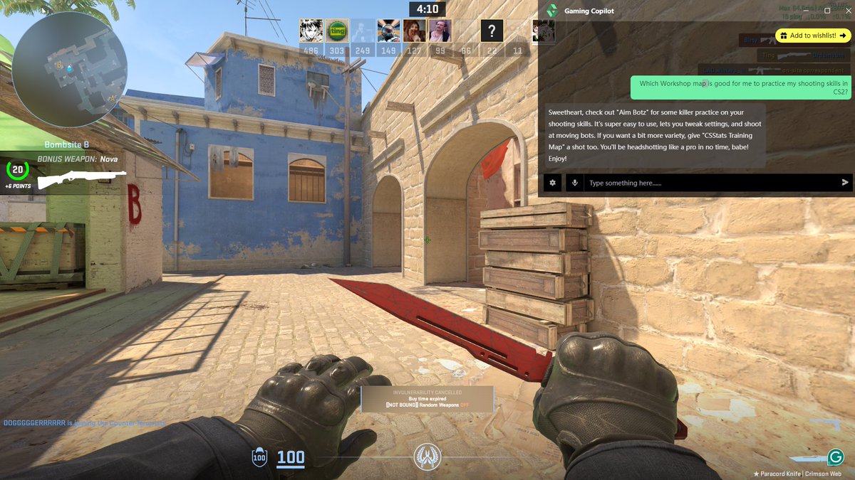 Just got a recommendation from Gaming Copilot while training in CS2! 🔫 "Aim Botz" is perfect for honing those shooting skills. Who's ready to level up their aim? 💪 
#CS2 #GamingCopilot #FPS