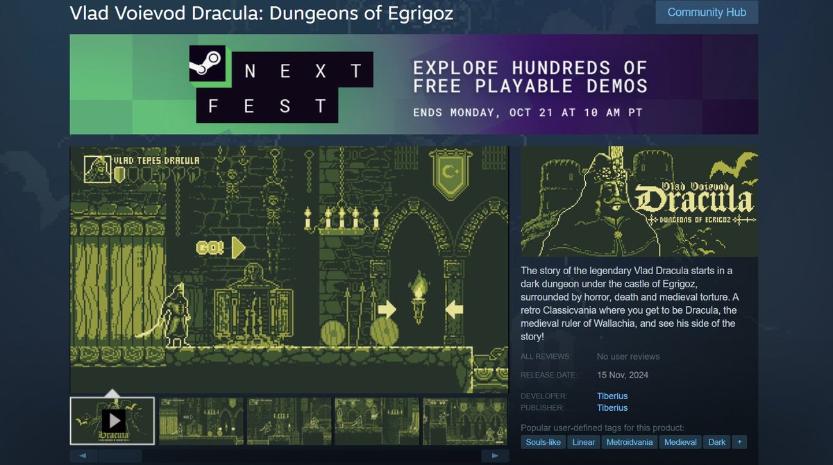 #SteamNextFest Try out Vlad Voievod Dracula, dungeons of Egirgoz! store.steampowered.com/app/2984080/Vl…
