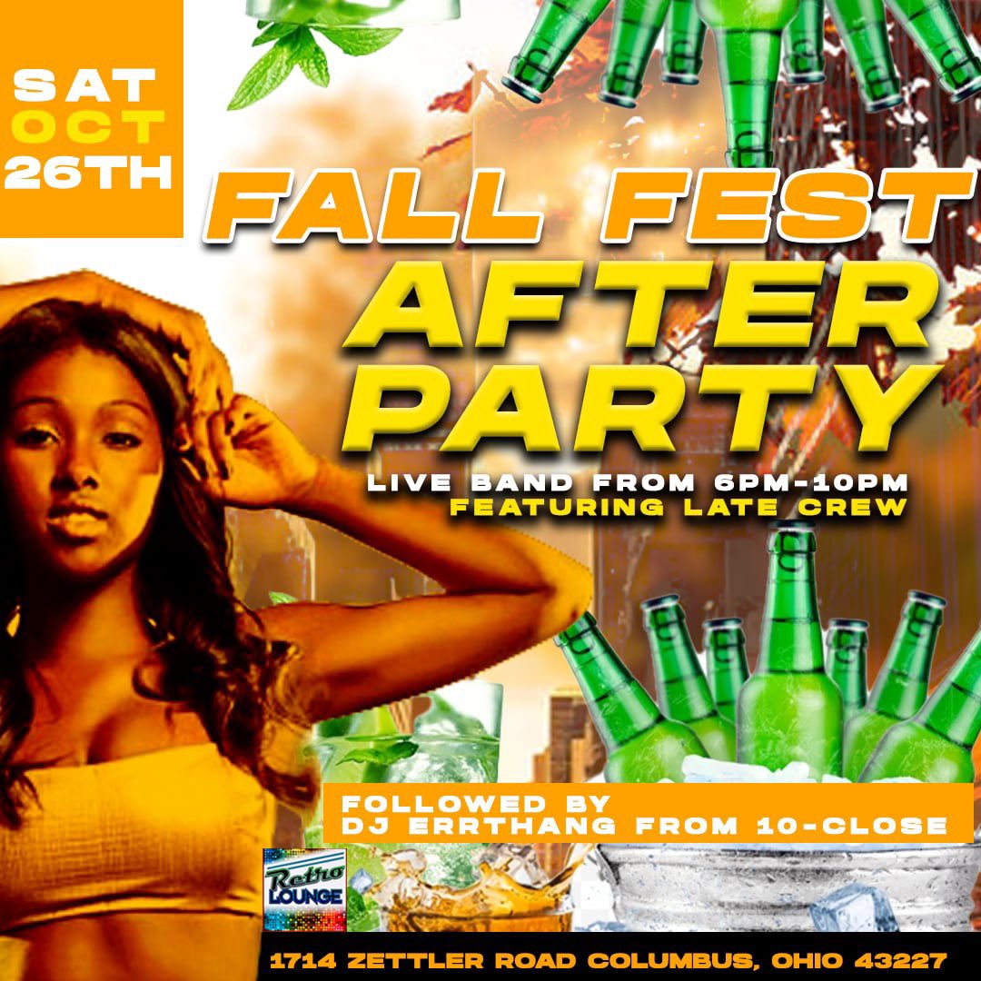 ItsSlash's tweet photo. Next weekend!! Halloween Party, Community Fall Fest, Fall Fest After Party! Pull up for another epic weekend @ #RetroLounge #Columbus #NightLife https://t.co/FLoXkIIcXL