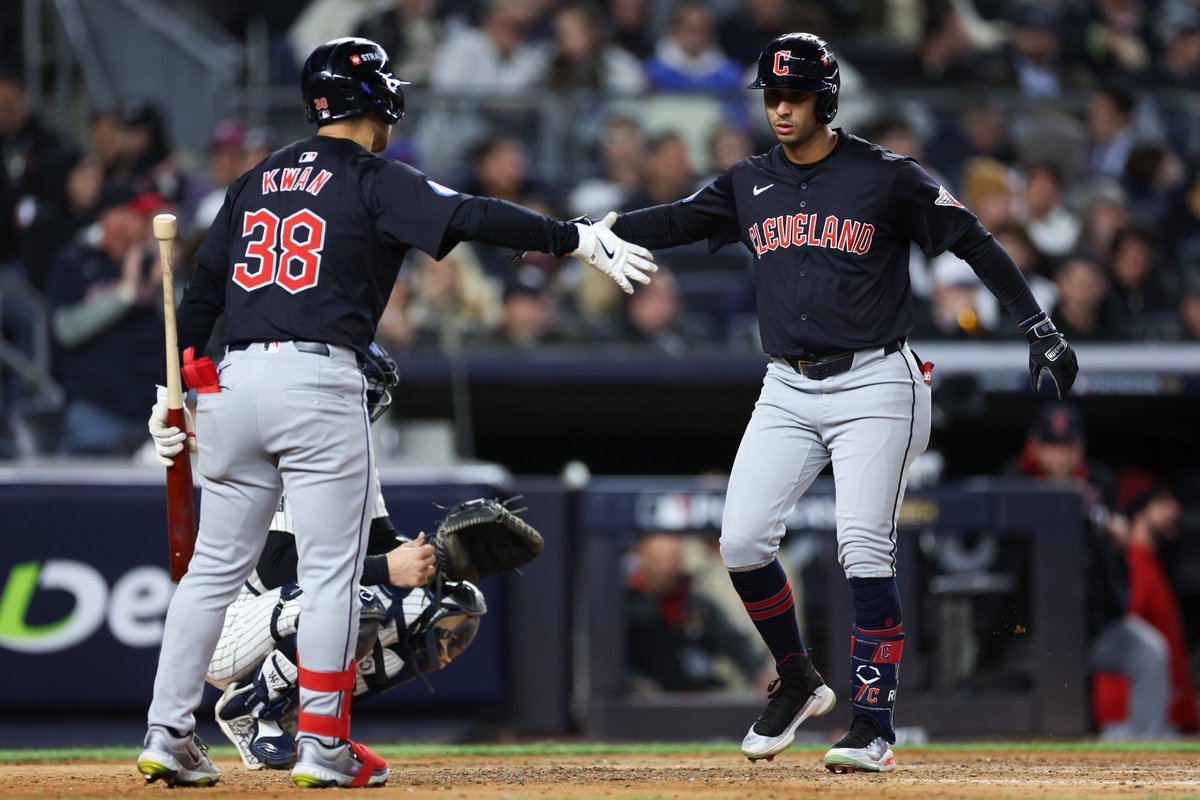 Steven Kwan and Brayan Rocchio have combined for 20 hits in 44 at-bats (.455) so far this #Postseason 

#GuardsBall