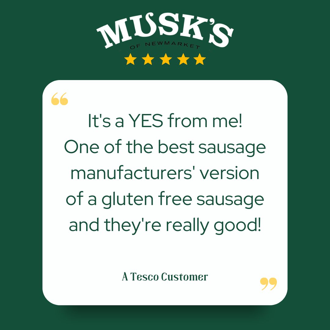 Super positive feedback for our gluten free sausages. Available through our website: musks.com