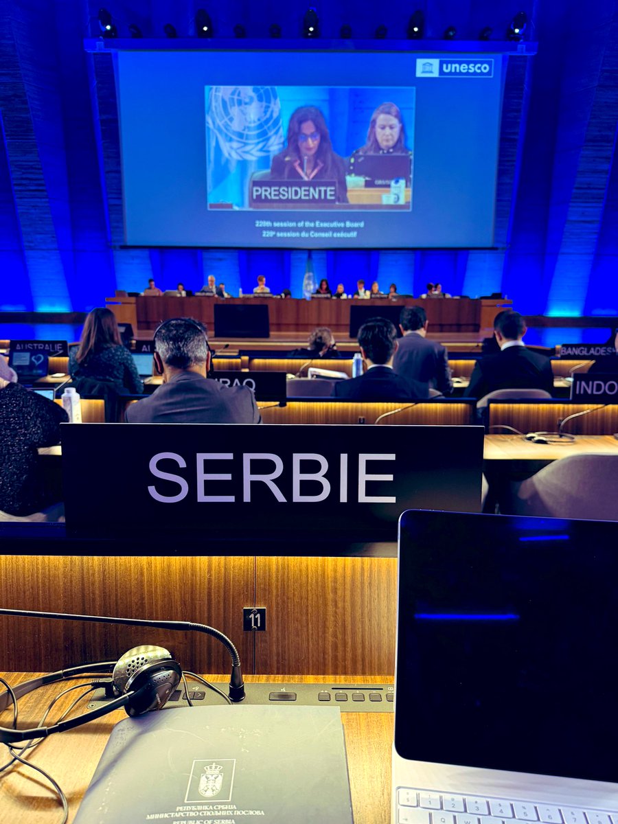 Serbia in UNESCO (@srbinunesco) on Twitter photo The 220th session of the Executive Board of <a href="/UNESCO/">UNESCO 🏛️ #Education #Sciences #Culture 🇺🇳</a> has officially started! At the plenary debate #Serbia🇷🇸 underlined our commitment to cooperation in all fields of UNESCO's competence and its devotion to UNESCO's mission, values and global priorities. Also we stressed out the The 220th session of the Executive Board of <a href="/UNESCO/">UNESCO 🏛️ #Education #Sciences #Culture 🇺🇳</a> has officially started! At the plenary debate #Serbia🇷🇸 underlined our commitment to cooperation in all fields of UNESCO's competence and its devotion to UNESCO's mission, values and global priorities. Also we stressed out the