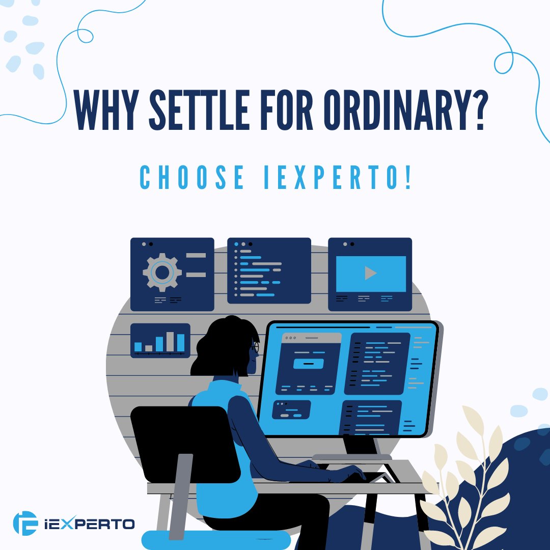 Why settle for ordinary? Choose iExperto!

iExperto delivers engaging designs and responsive layouts for websites that perform brilliantly. Experience the iExperto difference today!

#ElevateYourBrand #WebDesignExperts #iExperto